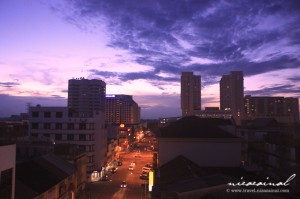 Kota Bharu at dawn. This view is taken from our hotel rooms.
