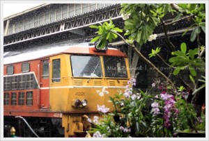 Train in rain